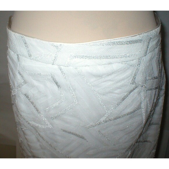 New NWT Womens Piperlime Collection White Silver Sequins Skirt S Small Party - Picture 5 of 11